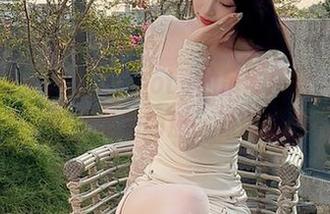 微密圈 – 徐莉芝Booty的吊带搭配，图包中无圣光的那一派清新